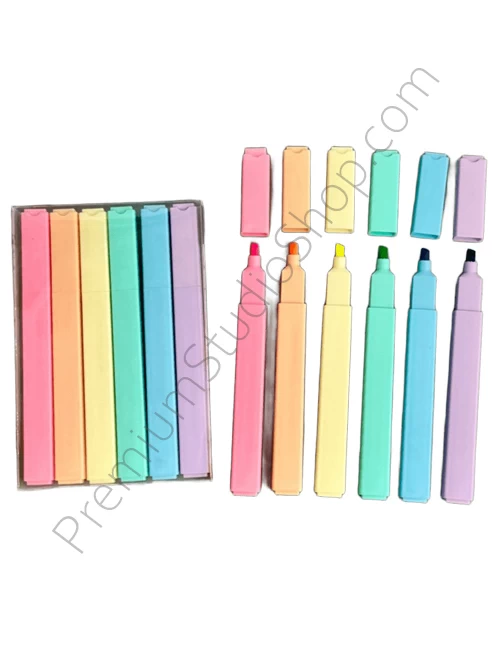 ชุดเครื่องเขียนปากกาดินสอไฮไลท์ 6 สี